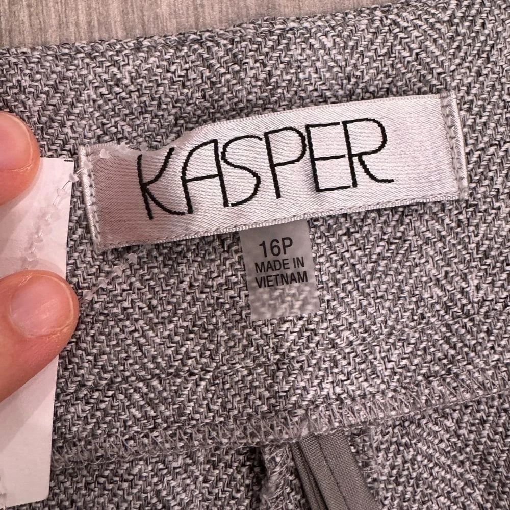 KASPER Herringbone Pants Size 16 Petite NWT